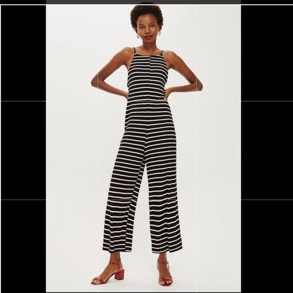 Topshop striped jumpsuit